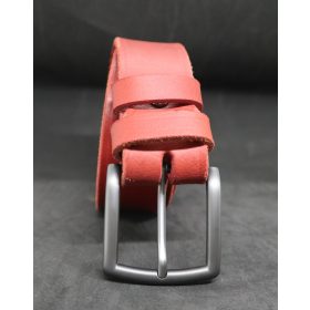   Baggom Héliosz bivalybőr öv piros 4 cm széles 040HELIVANEPIR005