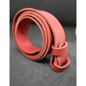   Baggom csat nélküli bivalybőr öv piros szinű 4 cm széles 120066CSNP