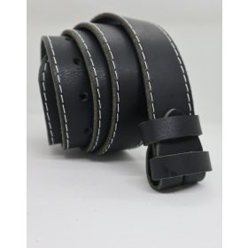   Baggom fekete bivalybőr öv, 4 cm széles, csat nélkül  12021FB