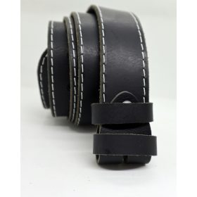   Baggom fekete bivalybőr öv, 4 cm széles, csat nélkül  12021FB