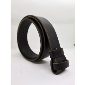   Baggom fekete bivalybőr öv, 4 cm széles, csat nélkül 12040F