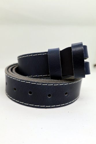 Baggom kék bivalybőr öv, 4 cm széles, csat nélkül 12060KB