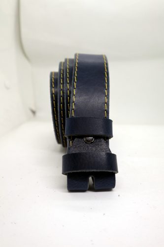 Baggom kék bivalybőr öv, 4 cm széles, csat nélkül 12070KS