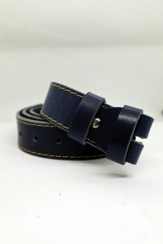 Baggom kék bivalybőr öv, 4 cm széles, csat nélkül 12070KS